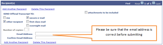 email recipient entry
